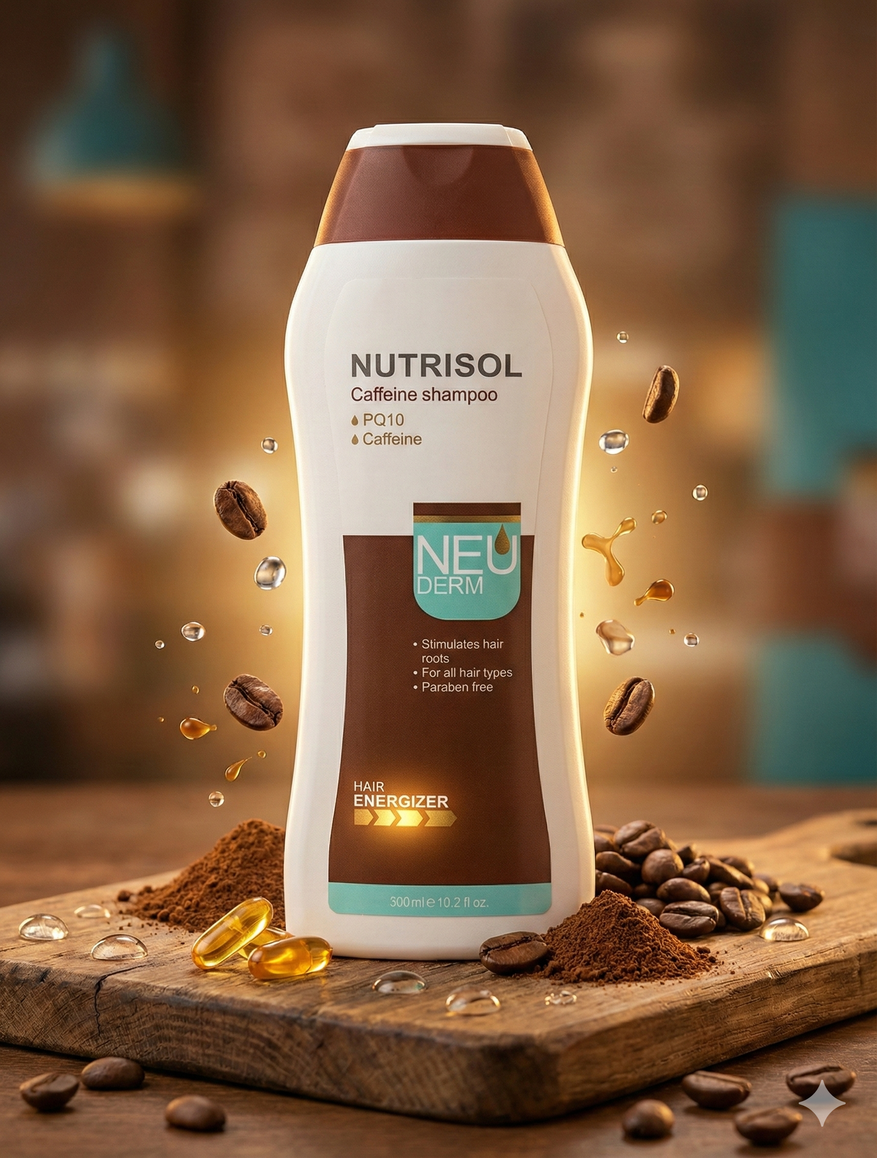 NAU DERM NUTRISOL CAFFEINE SHAMPOO (300ml)