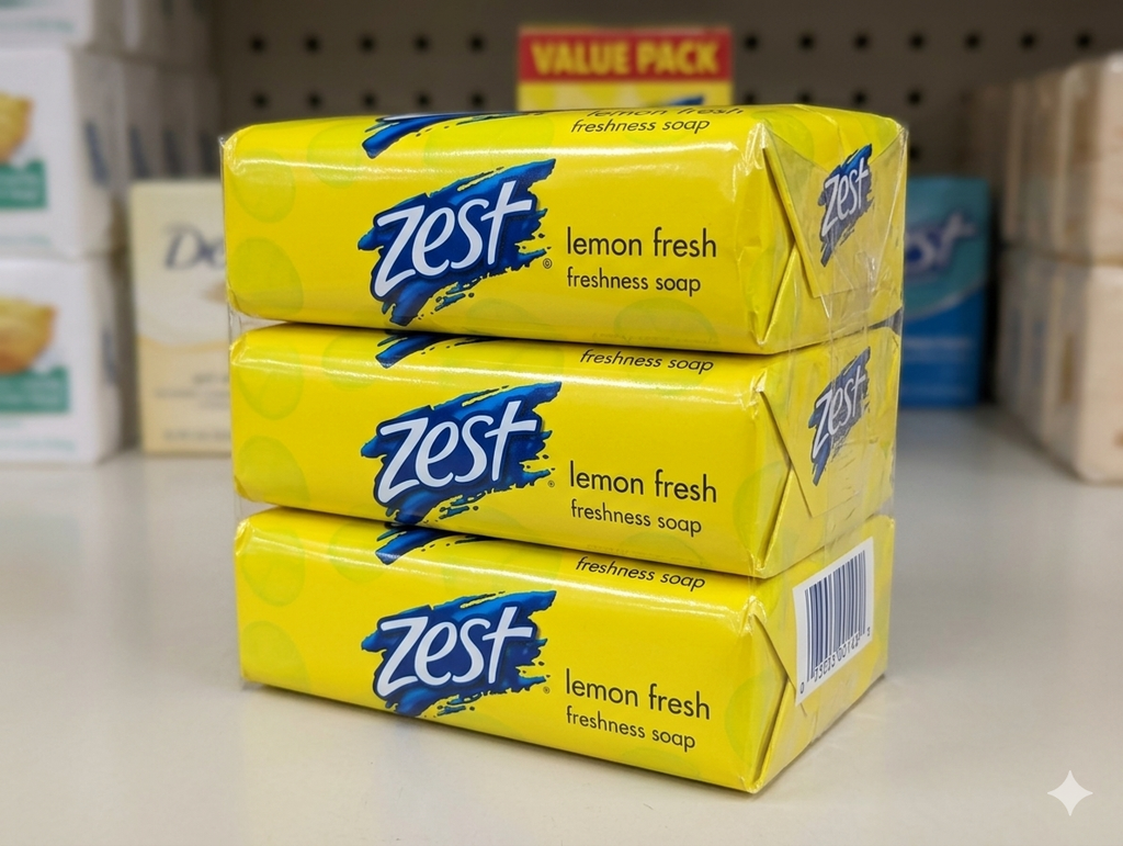 ZEST LEMON FRESHNESS SOAP - 3 PACK BUNDLE - 175G