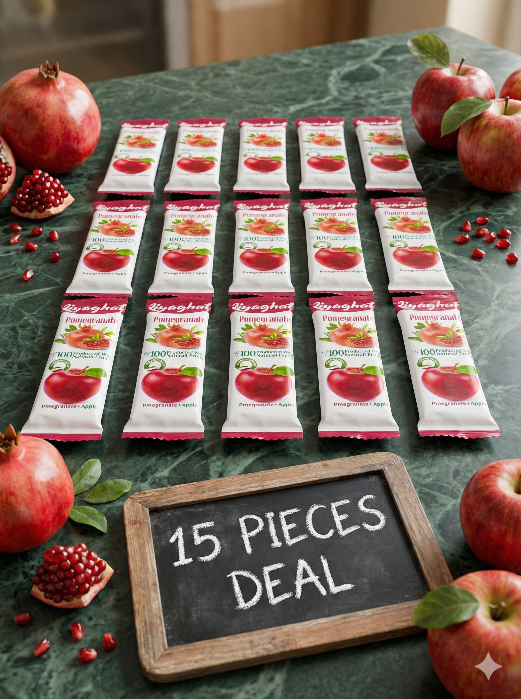 ZIYAGHAT POMEGRANATE+APPLE LAVASHAK 15-PACK DEAL (SMALL SIZE)