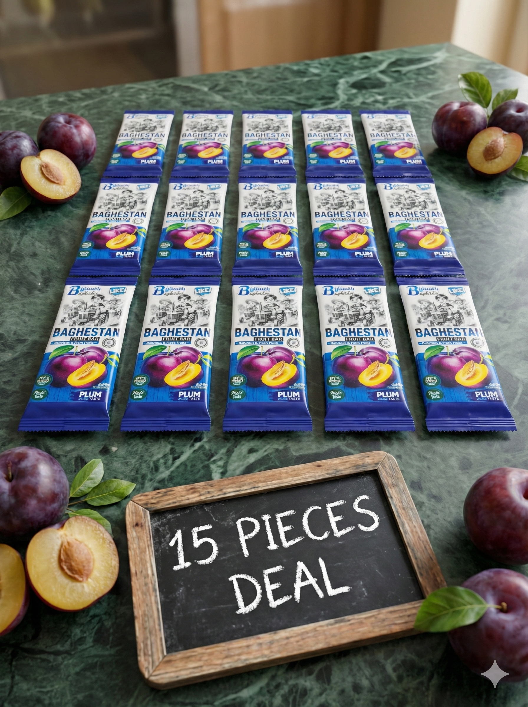 BAGHESTAN PLUM & APRICOT LAVASHAK 15-PACK DEAL (MEDIUM SIZE)