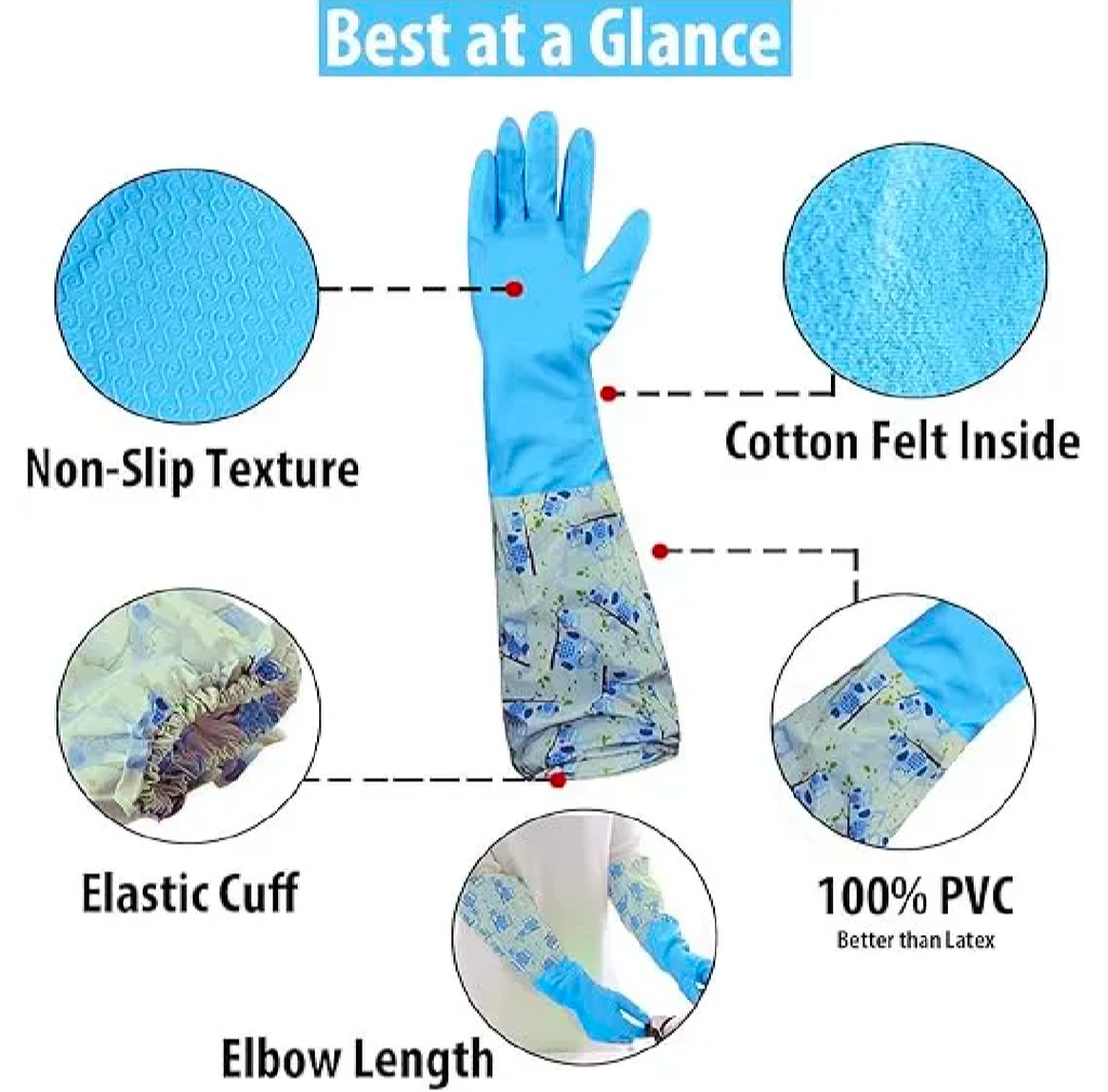 RESIN PLASTIC HOUSEHOLD GLOVES FOR DISHWASHING & CLOTHES WASHING (LARGE SIZE)