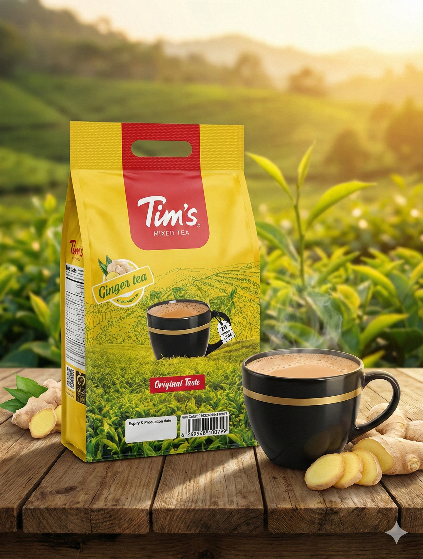 TIM`S MIXED TEA GINGER INSTANT MIXED TEA (20 STICKS)