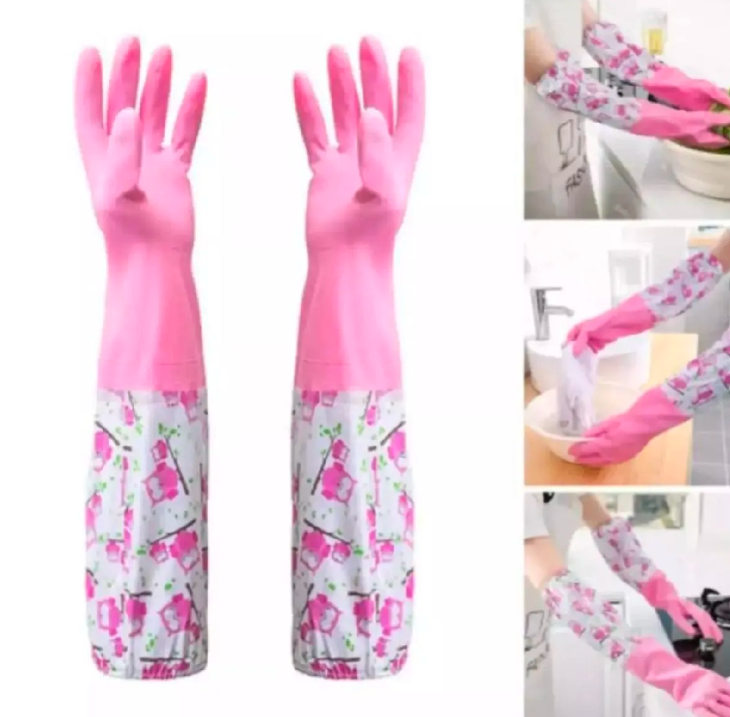 RESIN PLASTIC HOUSEHOLD GLOVES FOR DISHWASHING & CLOTHES WASHING (LARGE SIZE)